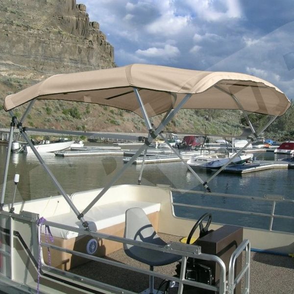Carver Replacement Tan (Linen) 4 Bow Pontoon Boat Bimini Top 510A12 and Boot