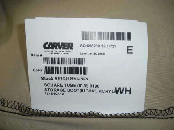 Carver Replacement Tan (Linen) 4 Bow Pontoon Boat Bimini Top 510A12 and Boot - Image 5