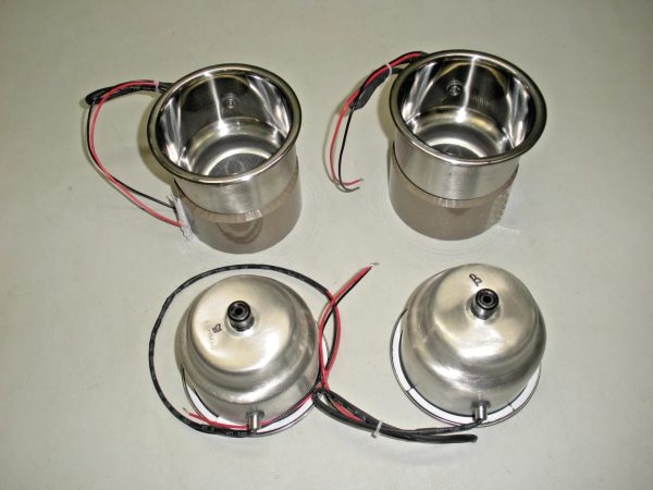 Set of (4) Deck Mate LED Lighted Stainless Steel Cup Holders PM-CH-PS-LB