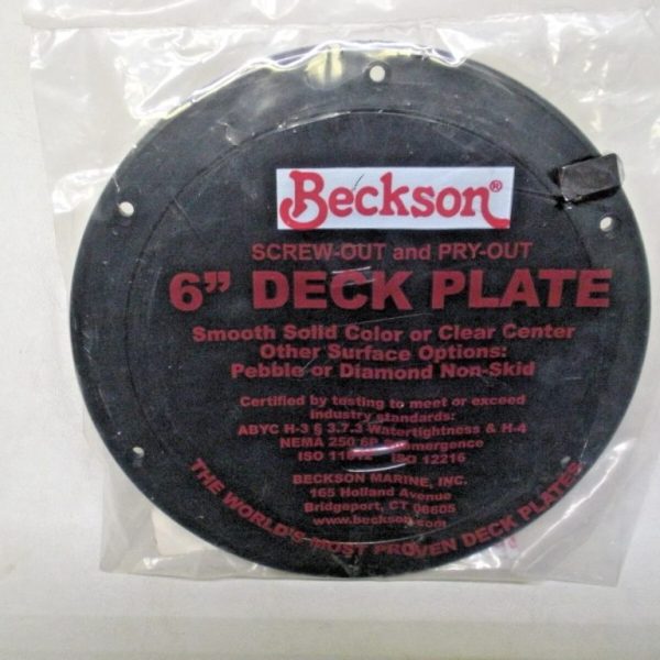 Beckson Black Smooth Finish Screw Out 6" Deck Plate DP60-B