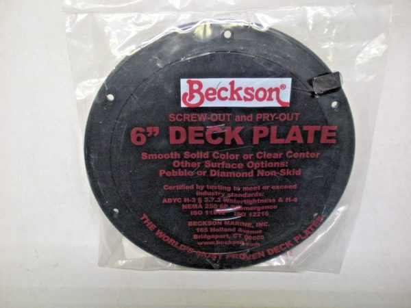Beckson Black Smooth Finish Screw Out 6" Deck Plate DP60-B