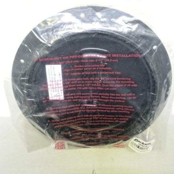 Beckson Black Smooth Finish Screw Out 6" Deck Plate DP60-B