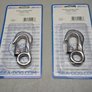Set of (2) Sea-Dog Nickel Plated Steel Utility Snap Hook 155812-1