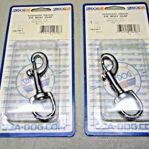 Qty (2) Sea-Dog Stainless Steel Swivel Eye Bolt Snap 146590-1