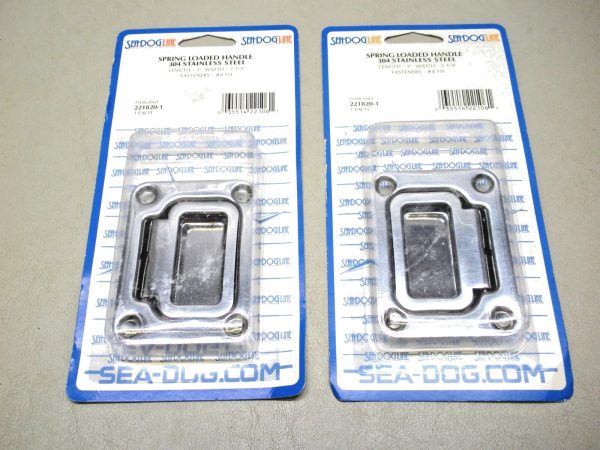 Qty (2) Sea-Dog 304 Stainless Steel Spring Loaded Lift Handle 221820-1