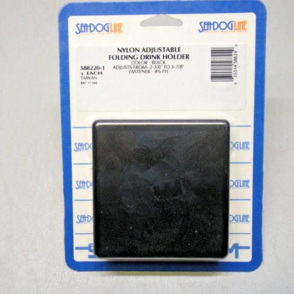 Sea-Dog Black Nylon Adjustable Folding Drink Holder 588220-1