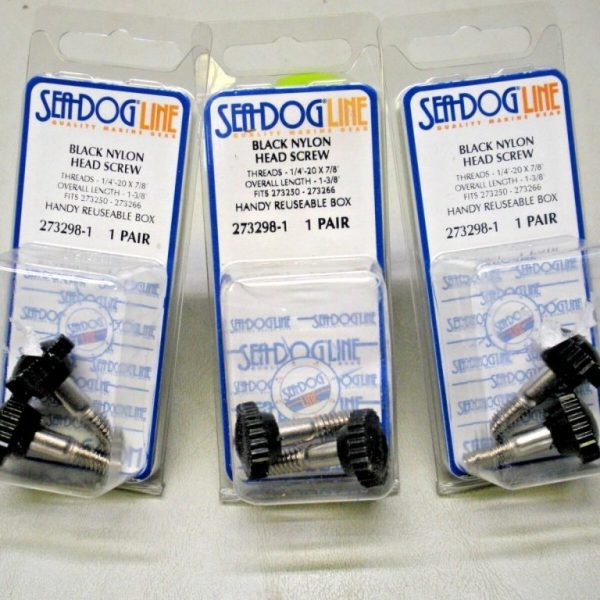 Qty (6) Sea-Dog Black Nylon Head Rail Fitting Screws 273298-1