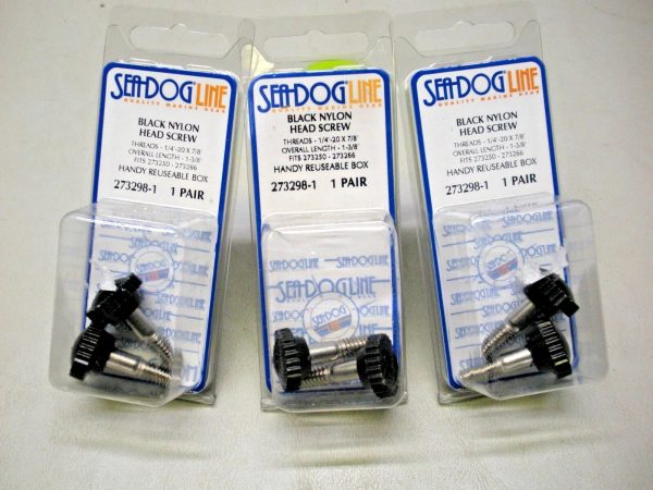 Qty (6) Sea-Dog Black Nylon Head Rail Fitting Screws 273298-1