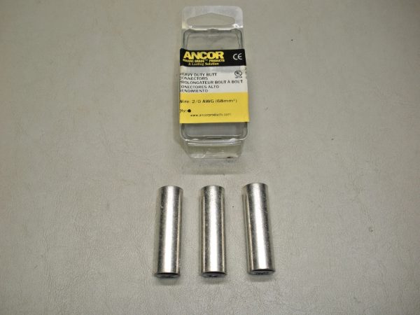 Qty (3) Ancor Tinned Copper Butt Connector 2/0 AWG 252190