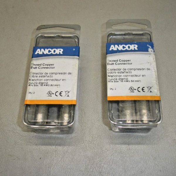 Qty (4) Ancor Tinned Copper Butt Connector 1/0 AWG 252180