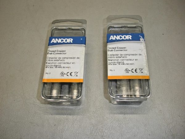 Qty (4) Ancor Tinned Copper Butt Connector 1/0 AWG 252180