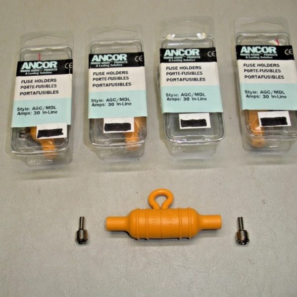 Qty (4) Ancor Marine Grade Waterproof Fuse Holder Style AGC/MDL Part 607013