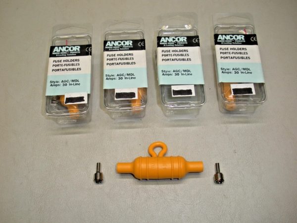 Qty (4) Ancor Marine Grade Waterproof Fuse Holder Style AGC/MDL Part 607013
