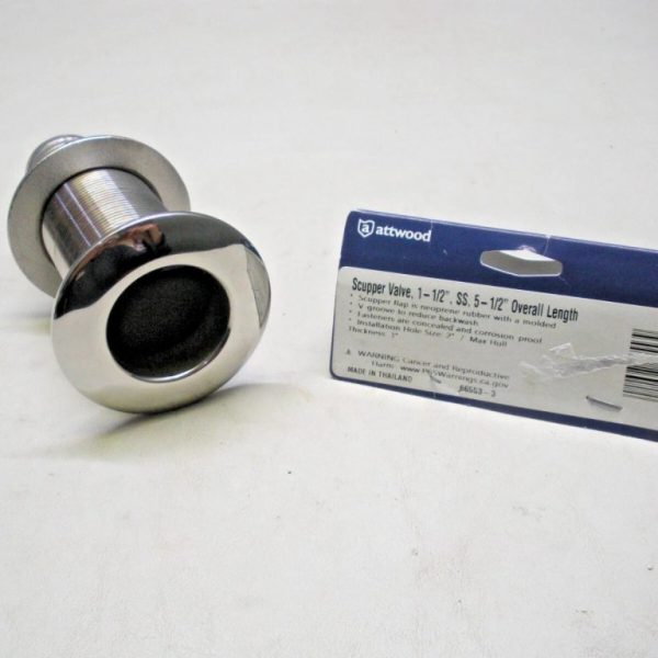 Attwood 1 1/2" Stainless Steel Scupper Valve 66553-3