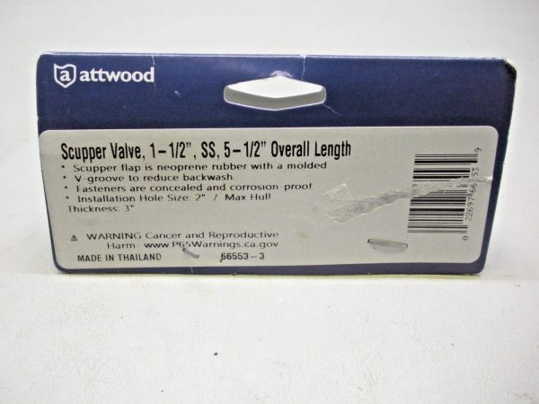 Attwood 1 1/2" Stainless Steel Scupper Valve 66553-3 - Image 4