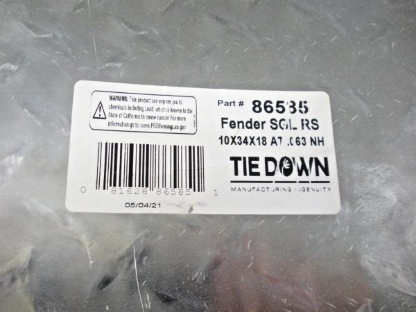 Tie Down Single Axle Aluminum Diamond Plate Trailer Fender 86585 - Image 2