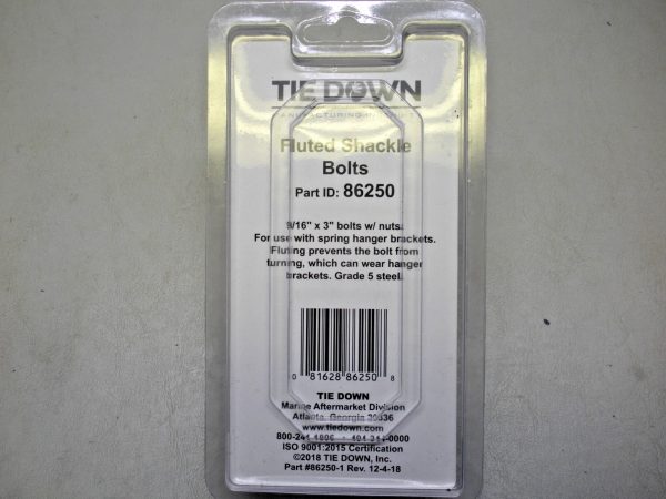 Tie Down 9/16" Fluted Spring Shackle Bolts 86250 - Image 2