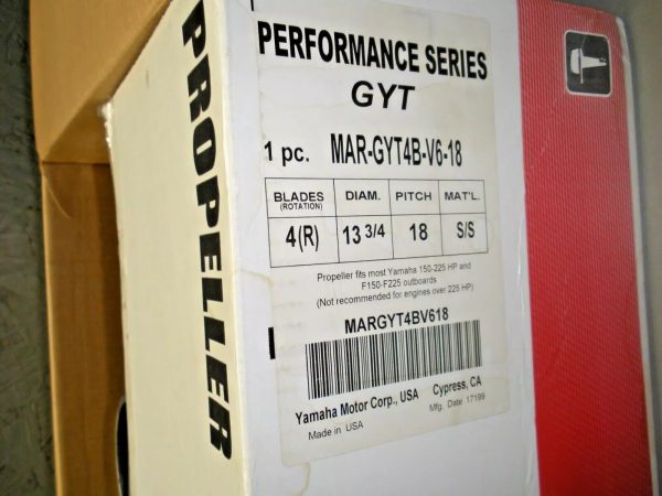 Yamaha Performance Series 4 Blade Stainless Steel Propeller MAR-GYTB-V6-18 - Image 3