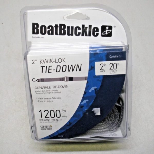 "Boat Buckle" 2" Pro Series Kwik-Lok Gunwale Boat Tie Down 20' F13116