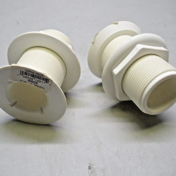 (2) Forespar Flush Head Marelon Thru-Hull - Fully Threaded, 1-1/2" 906008