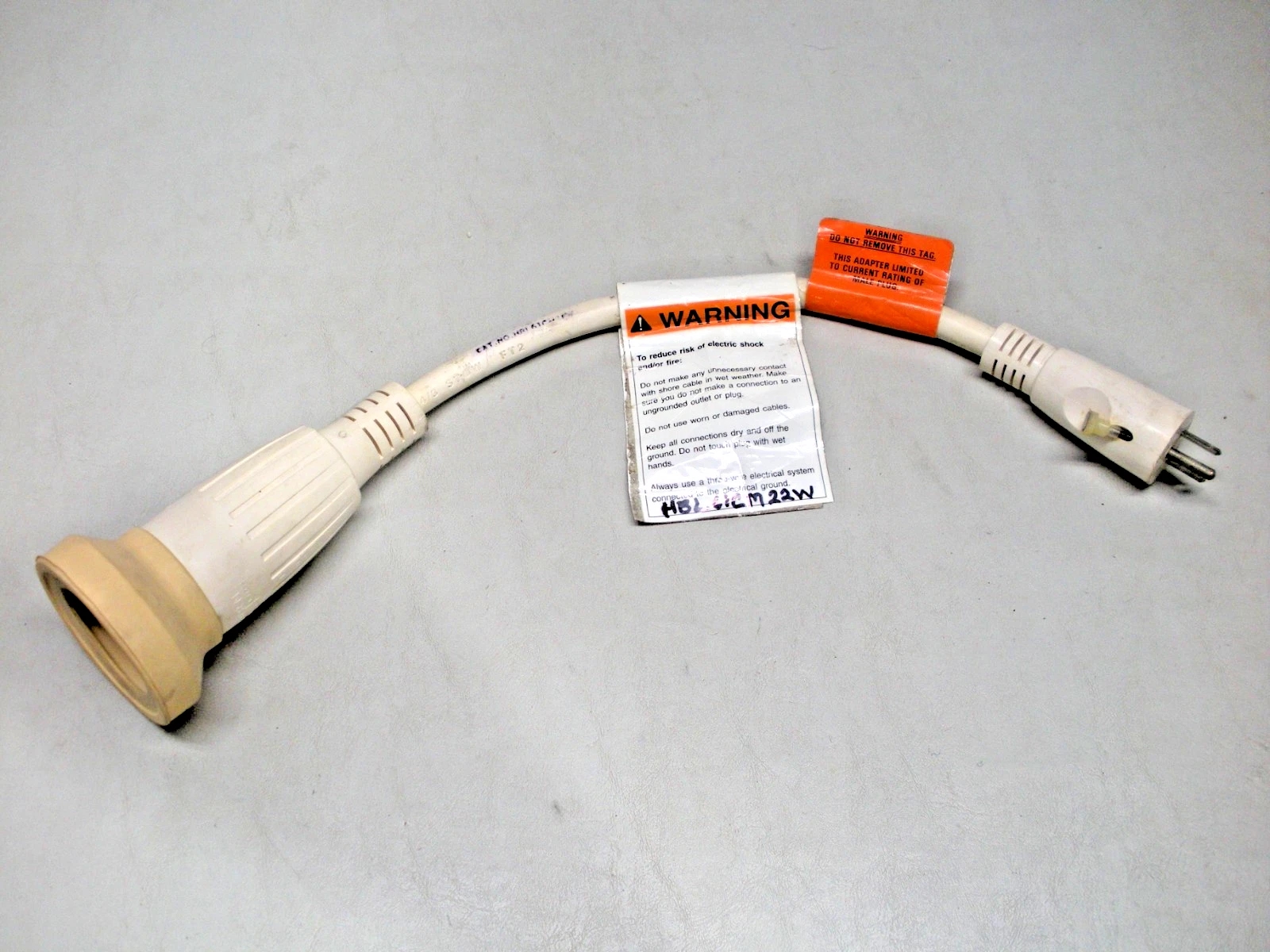 Genuine Hubbell 15A/ 125V Male to 30A/ 125 Female Pigtail Adapter HBL61CM22W