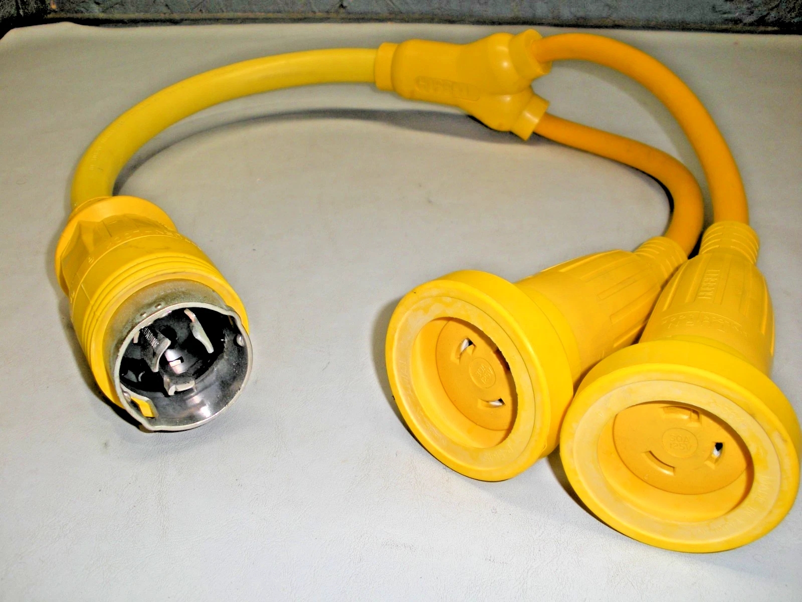 Genuine Hubbell 50A/ 125V Male to (2) 30A/ 125V Female Y Adapter HBL64CM57