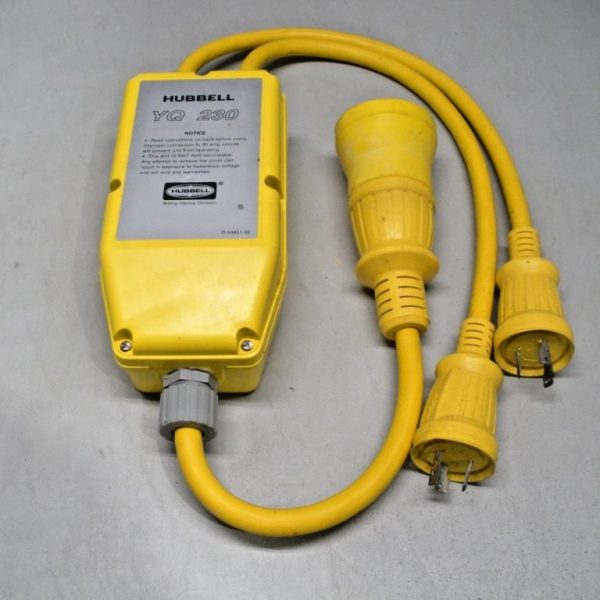 Genuine Hubbell YQ230 "Smart" Y Adapter 50A-125/250V Female To (2) 30A-125V Male
