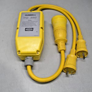 Genuine Hubbell YQ230 "Smart" Y Adapter 50A-125/250V Female To (2) 30A-125V Male