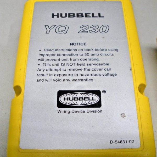 Genuine Hubbell YQ230 "Smart" Y Adapter 50A-125/250V Female To (2) 30A-125V Male