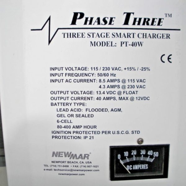 Newmar Phase Three 3 Stage Smart Charger PT-40W