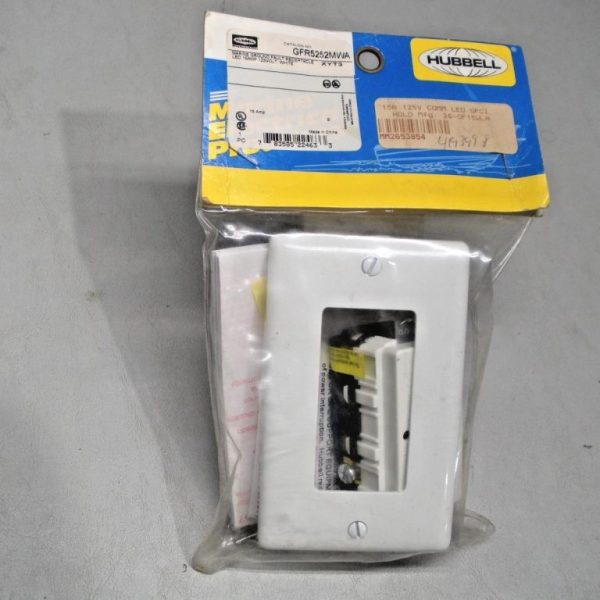 Hubbell 15 Amp 125/ Volt Marine Grade Ground Fault Receptacle GFR5252MWA