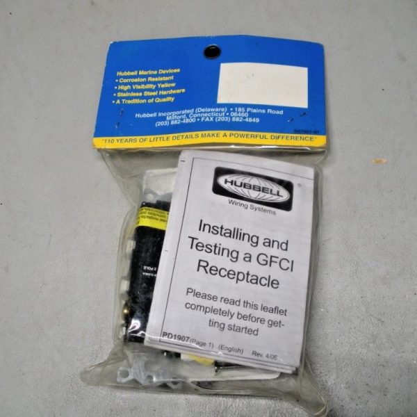 Hubbell 15 Amp 125/ Volt Marine Grade Ground Fault Receptacle GFR5252MWA