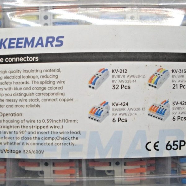 GKEEMARS Wire Connector Kit 65 Pieces KV-212, KV-313, KV-424, KV-426