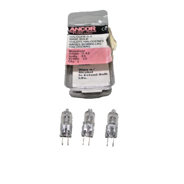 Pack of (3) Ancor Marine Grade Halogen G-4 Base Bulb 24V/ 10W