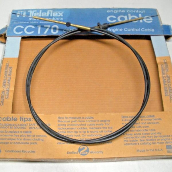 Teleflex OMC Type Control Cable CC17007. Pre 1979. 7' Length