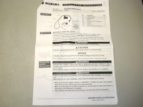 Genuine Suzuki Flush Kit 99000-81202 - Image 3
